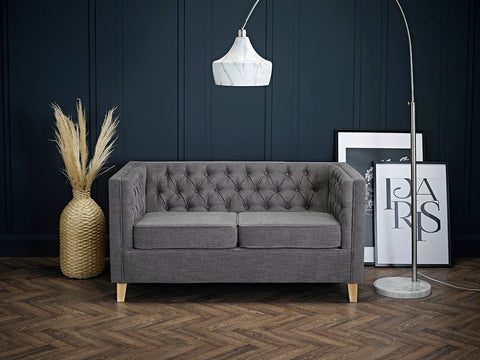 York 2 Seater Sofa Grey-1