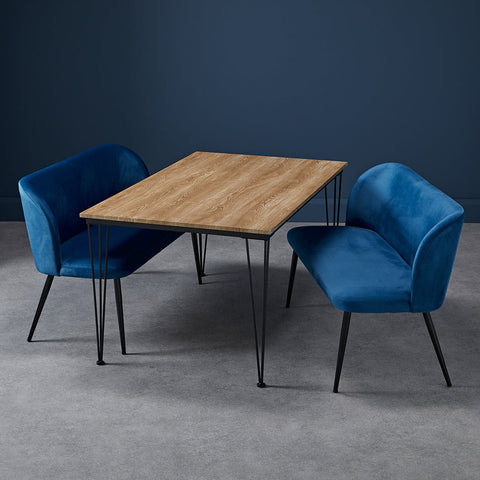 Zara Dining Bench Blue-3